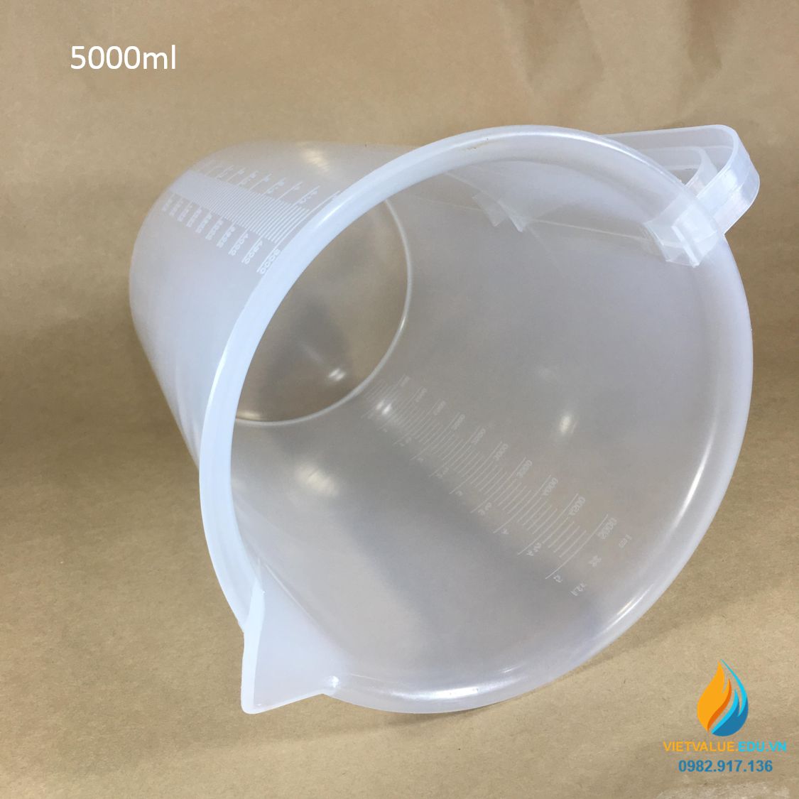 Ca đong nhựa 5000ml vạch chia nhựa PP có quai cầm