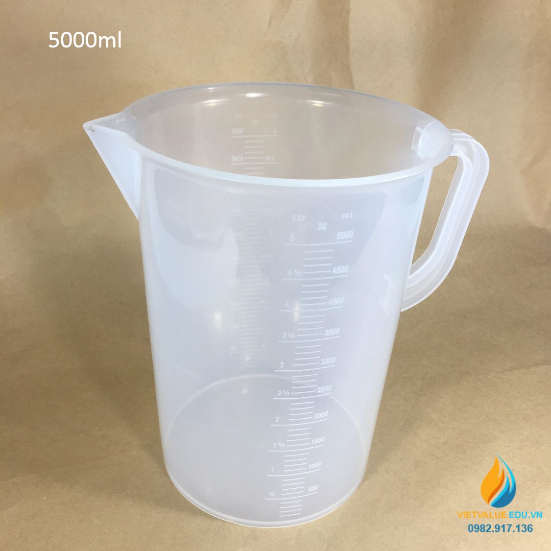 Ca đong nhựa 5000ml vạch chia nhựa PP có quai cầm