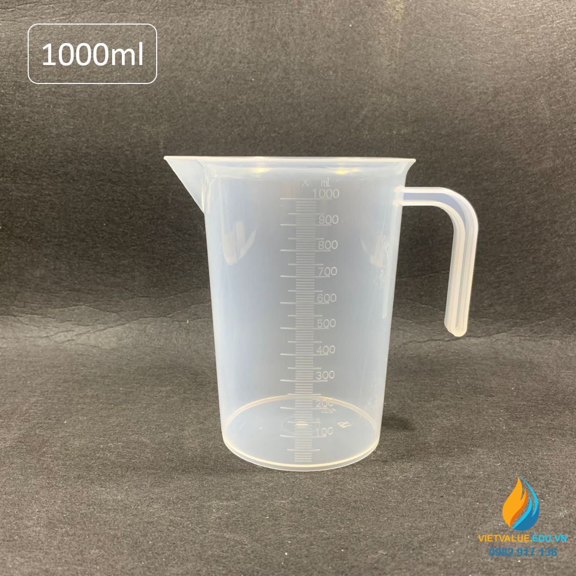 Ca nhựa quai hở 1000ml, nhựa PP, vạch chia, có tay cầm, ca nhựa 1000ml