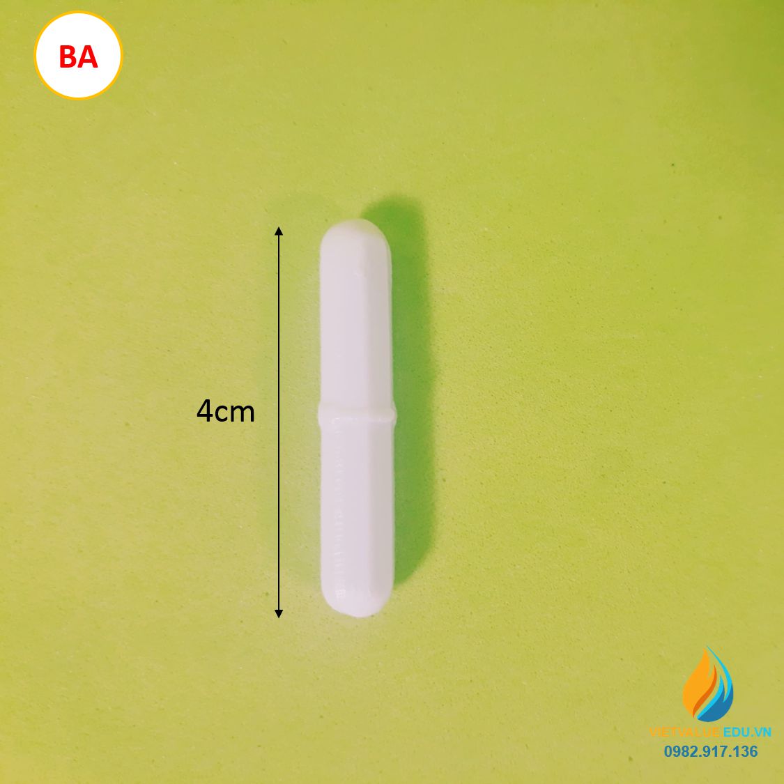 Cá từ khuấy hóa chất phòng thí nghiệm, loại có cạnh BA40, dài 40mm