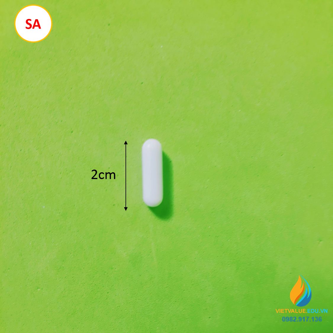 Cá từ khuấy hóa chất phòng thí nghiệm, loại không cạnh SA20, dài 20mm