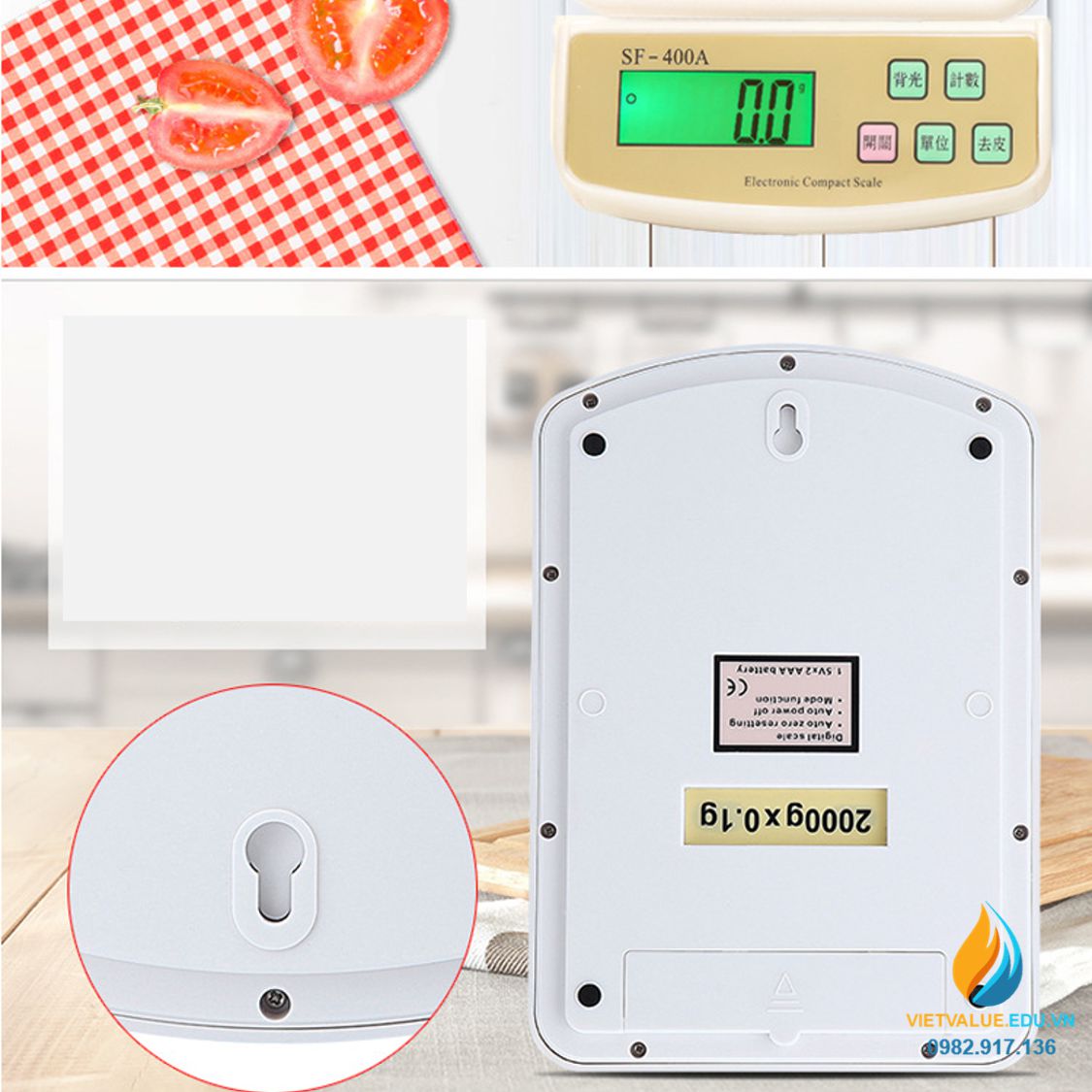 Cân điện tử chính xác SF400A mức cân 7kg độ chính xác 1 gam
