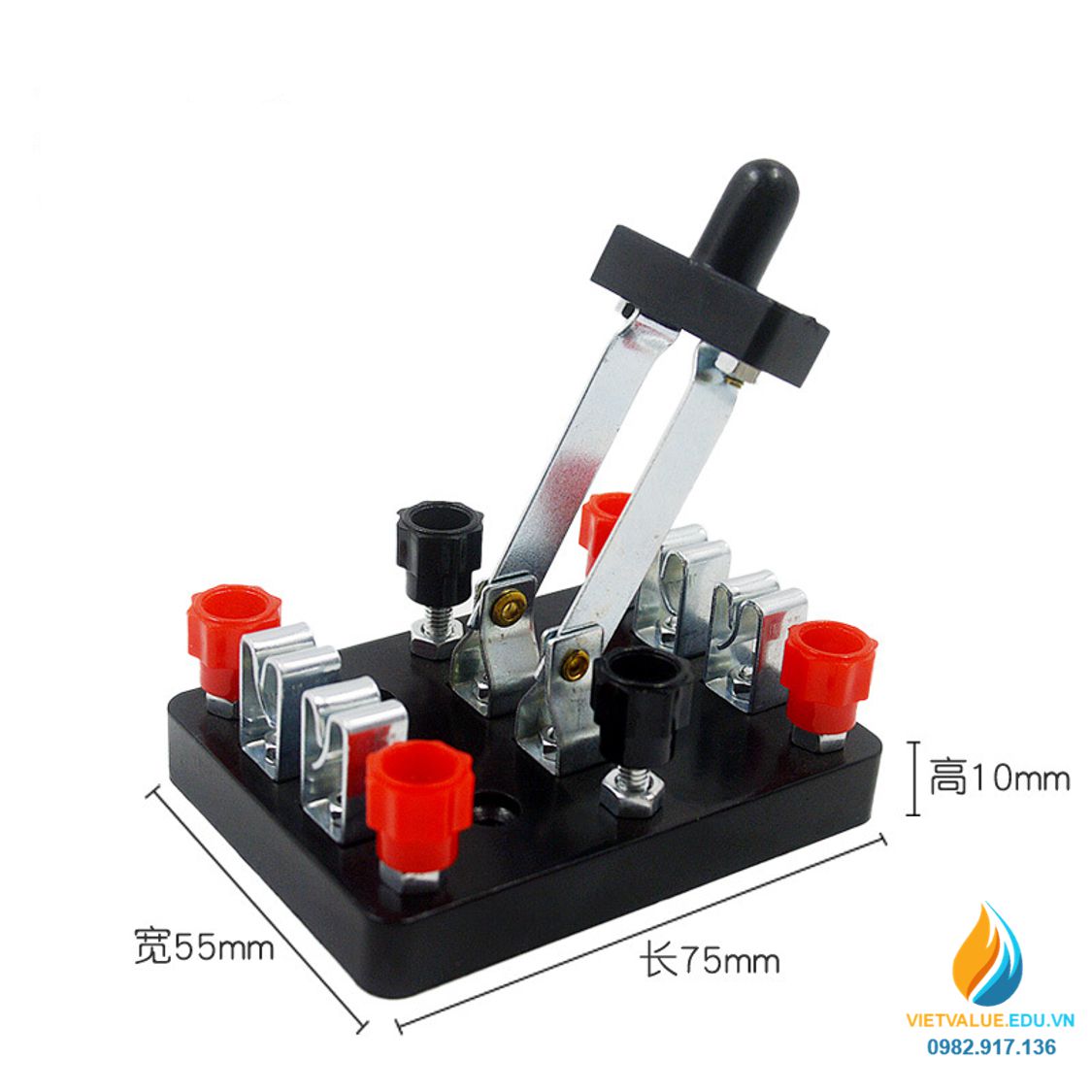 Cầu dao điện 2 pha lắp ráp mạch điện, dụng cụ thực nghiệm lắp ráp mạch điện