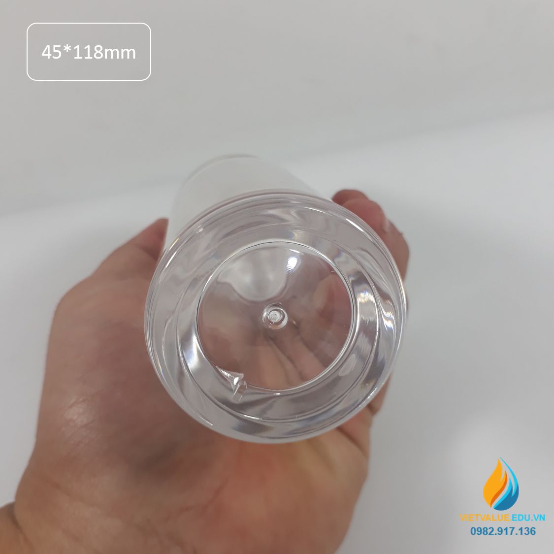 Chai thủy tinh lưu mẫu cao cấp, kín khí, kích thước 45*118mm, thủy tinh trong suốt cao cấp