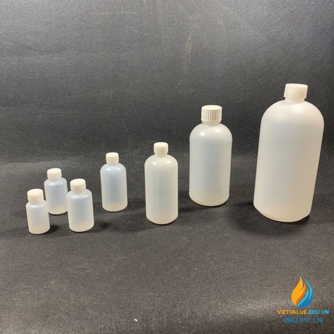 Chai nhựa PE dung tích 100ml, chai nhựa lưu mẫu chất, miệng hẹp, vạch chia