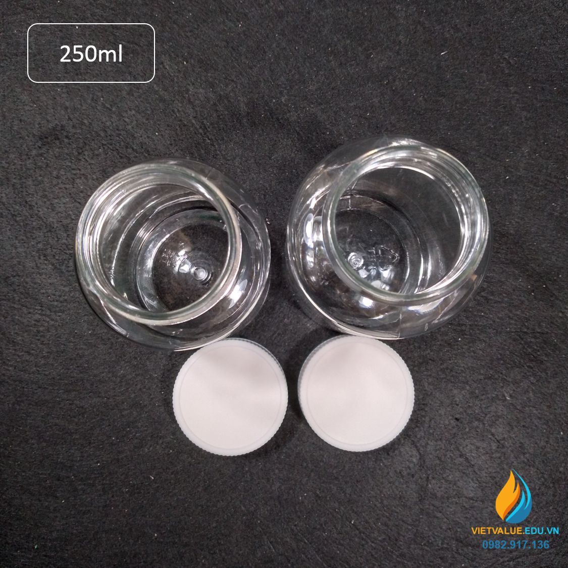 Chai nhựa PET dung tích 250ml, chai nhựa lưu mẫu chất, miệng rộng, vạch chia