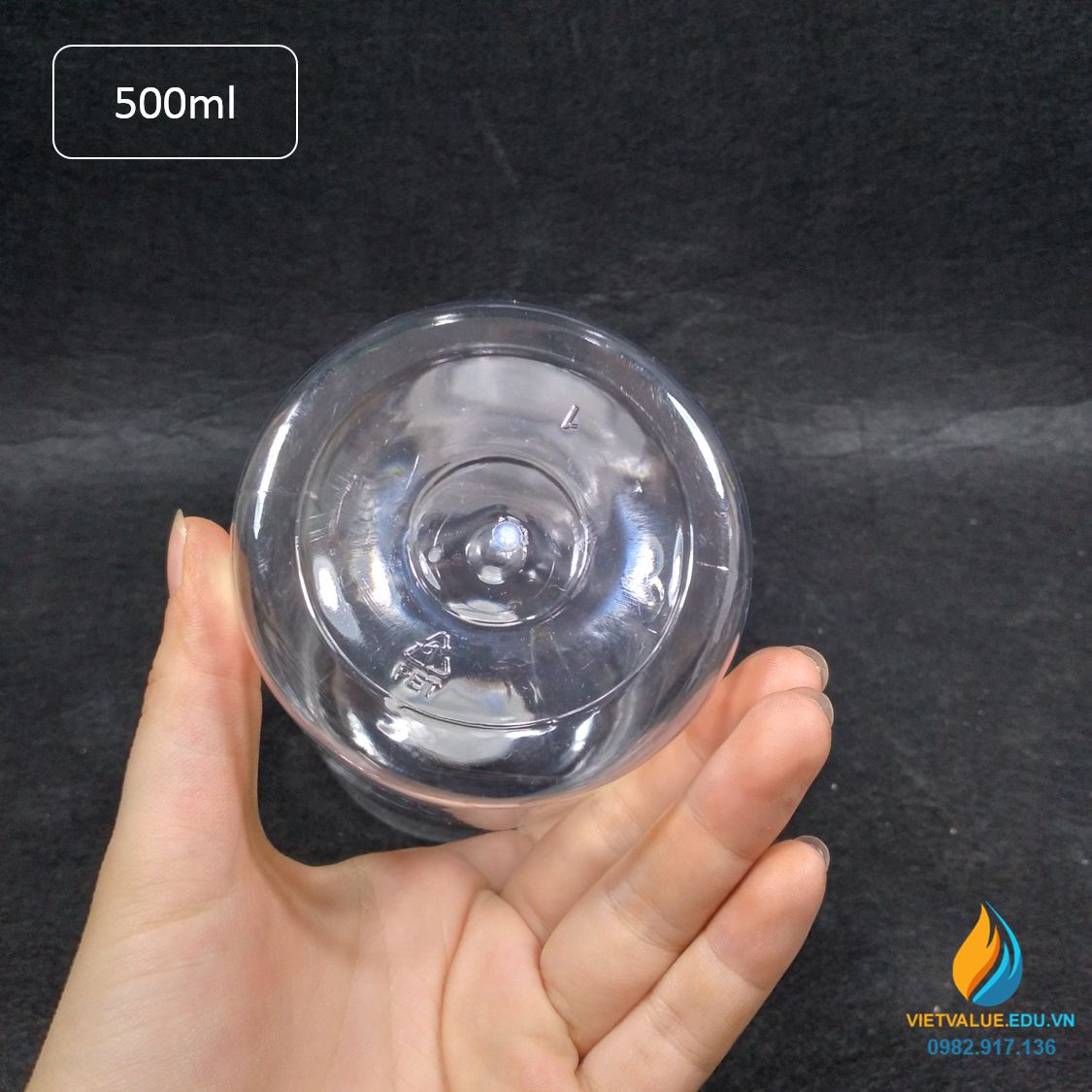 Chai nhựa PET dung tích 500ml, chai nhựa lưu mẫu chất, miệng rộng, vạch chia