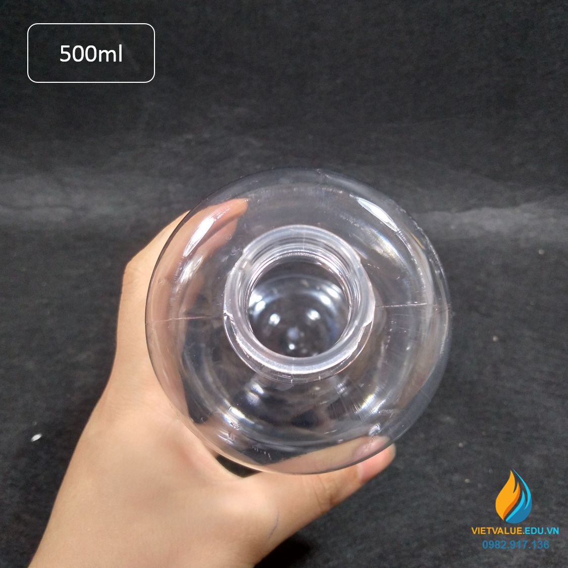 Chai nhựa PET dung tích 500ml, chai nhựa lưu mẫu chất, miệng rộng, vạch chia