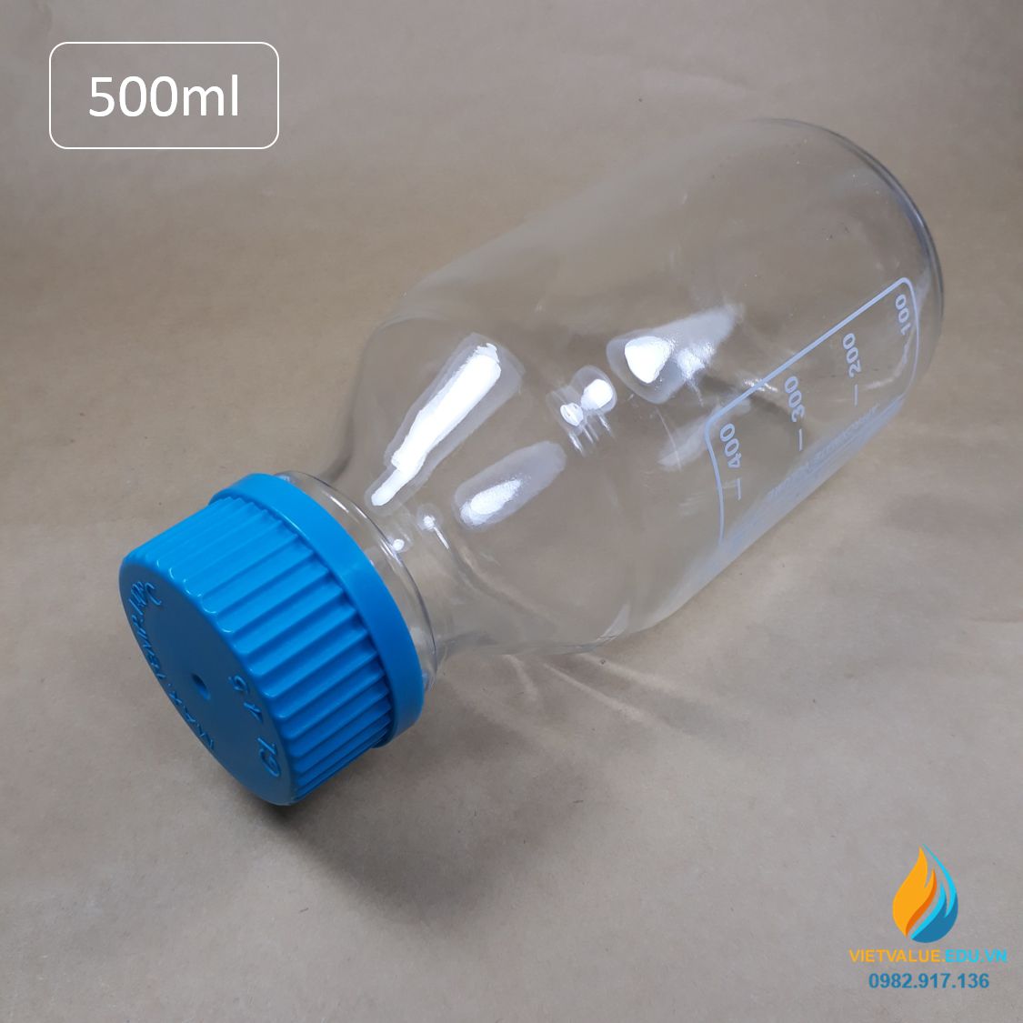 Chai thủy tinh trung tính 500ml isolab chịu nhiệt 140 độ C