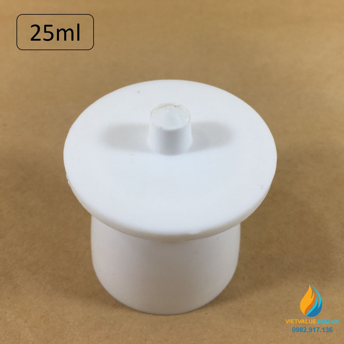 Chén nhựa PTFE có nắp, kháng kiềm và axit mạnh. dung tích 25ml