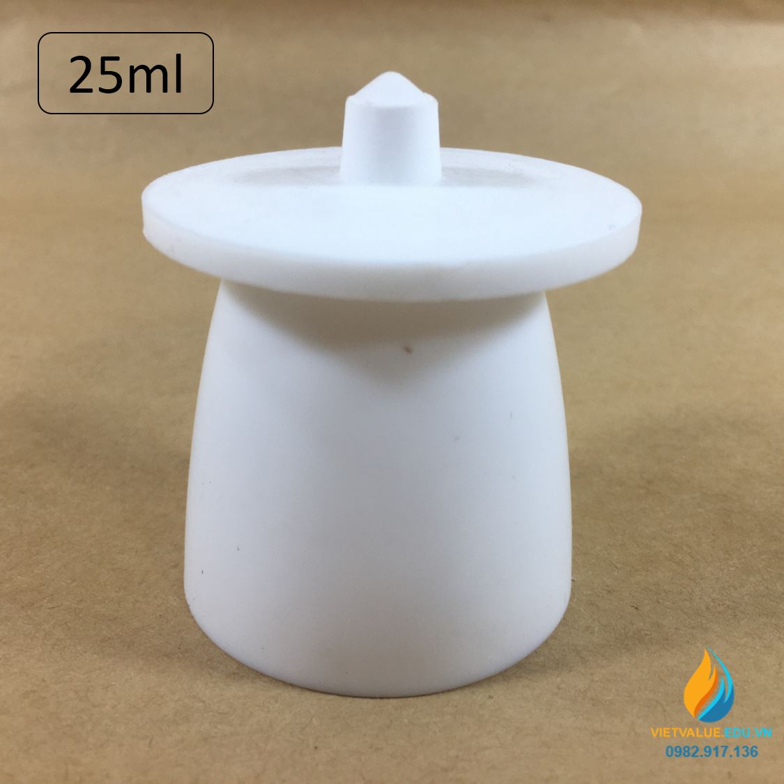 Chén nhựa PTFE có nắp, kháng kiềm và axit mạnh. dung tích 25ml