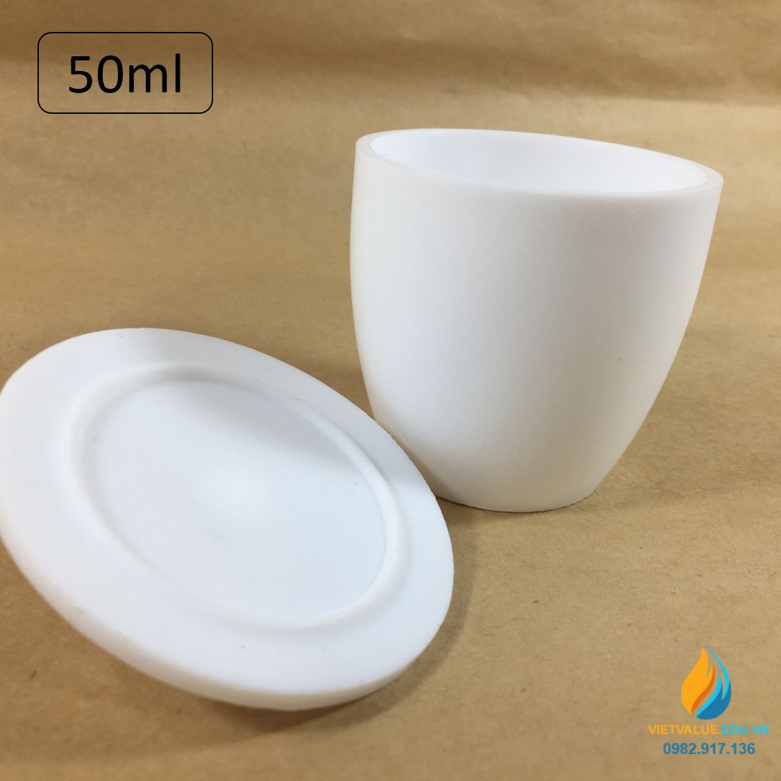 Chén nhựa PTFE có nắp, kháng kiềm và axit mạnh. dung tích 30ml