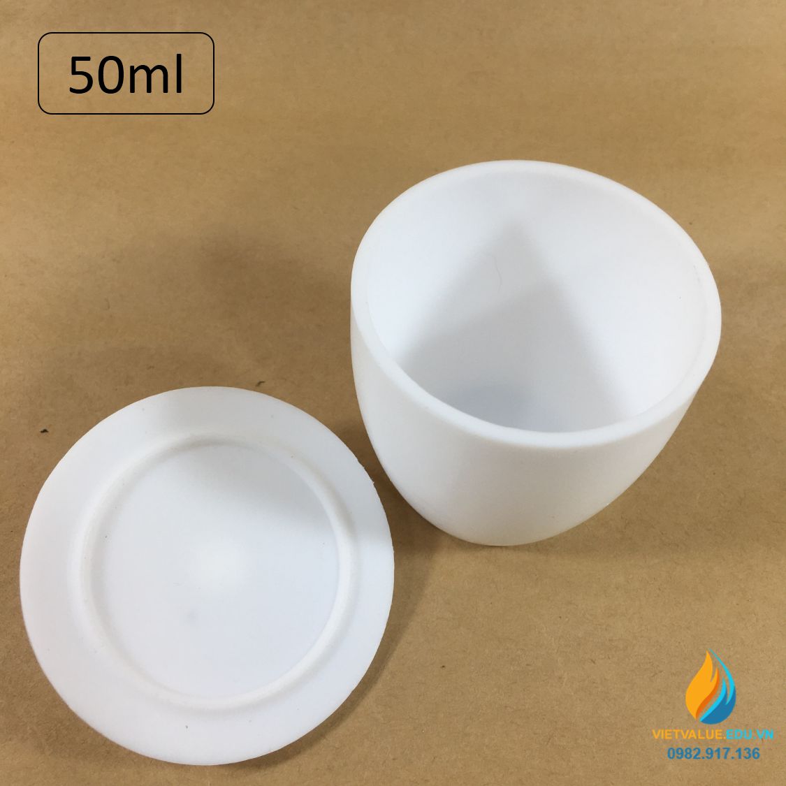 Chén nhựa PTFE có nắp, kháng kiềm và axit mạnh. dung tích 30ml