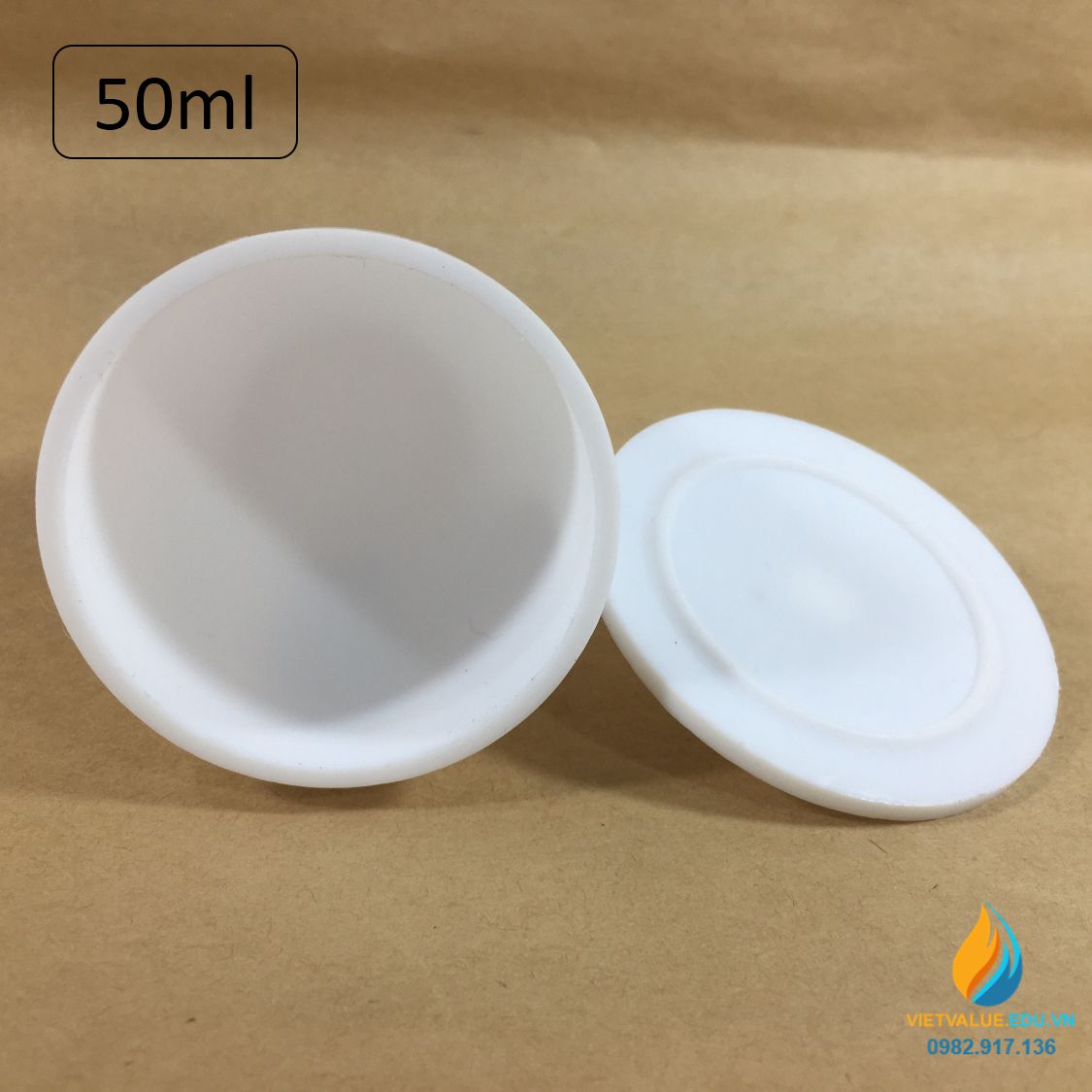 Chén nhựa PTFE có nắp, kháng kiềm và axit mạnh. dung tích 30ml