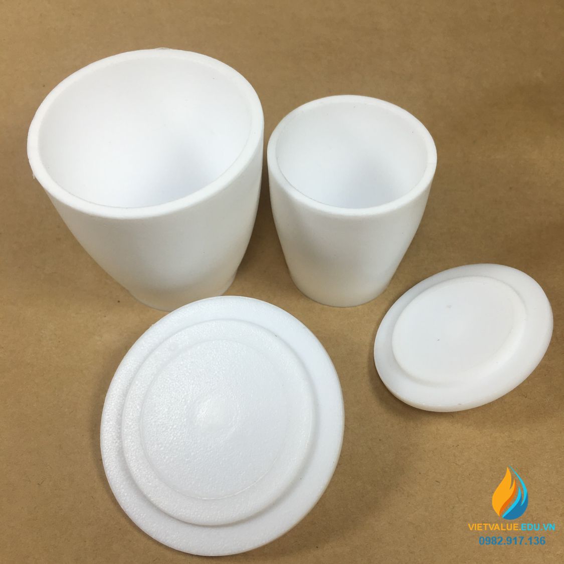 Chén nhựa PTFE có nắp, kháng kiềm và axit mạnh. dung tích 250ml