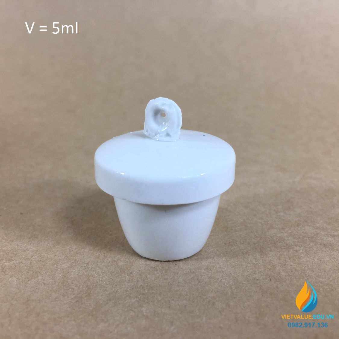 Chén sứ nung có nắp phòng thí nghiệm, dung tích 5ml