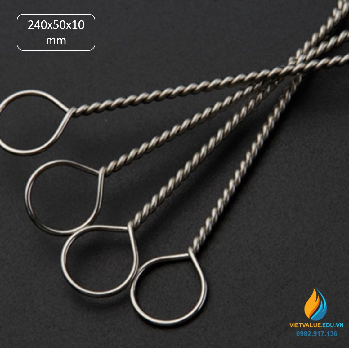 Chổi cọ rửa ống nghiệm kích thước chiều dài 240mm, phần cọ 50mm, bề dày cọ 10mm