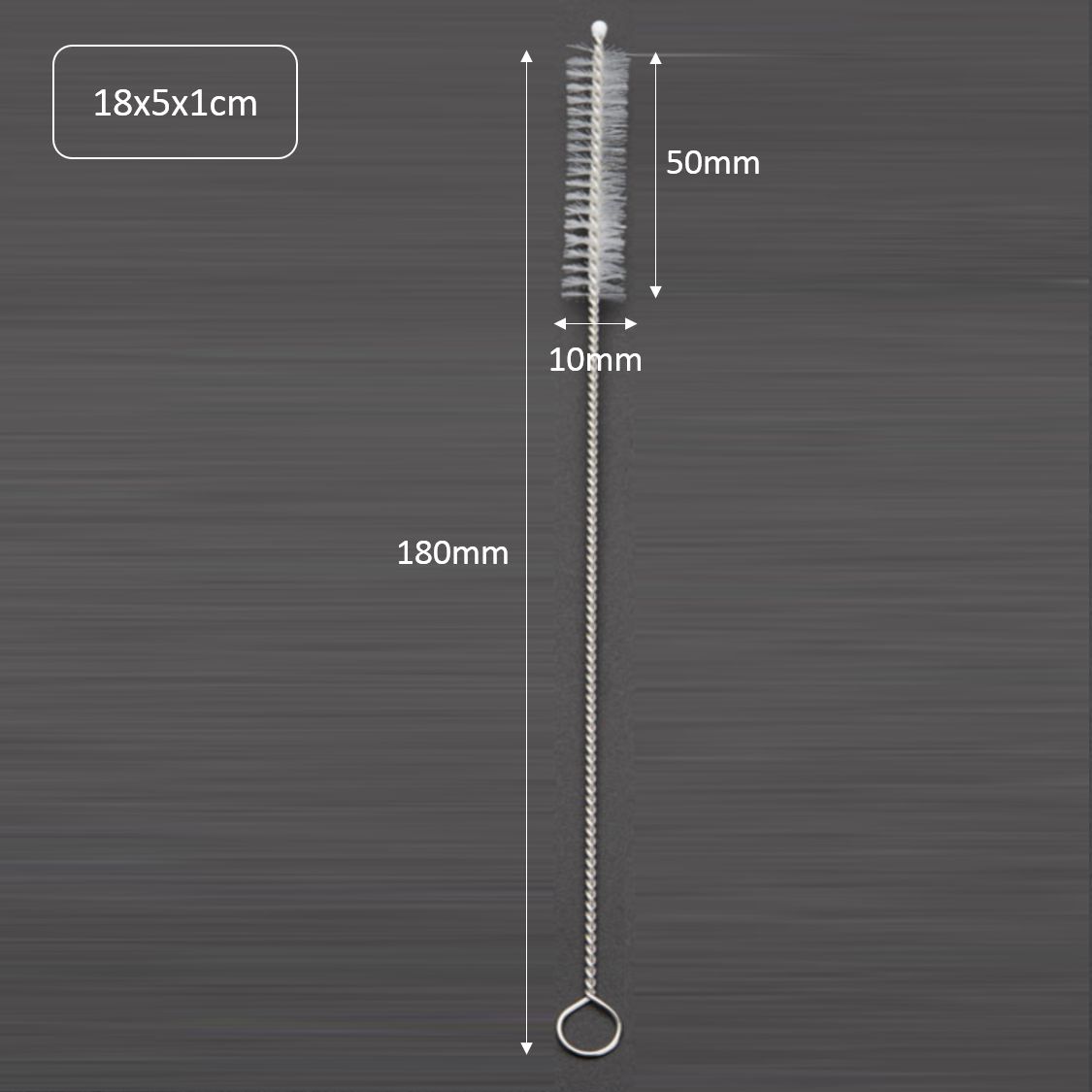 Chổi cọ rửa ống nghiệm kích thước chiều dài 180mm, phần cọ 50mm, bề dày cọ 10mm