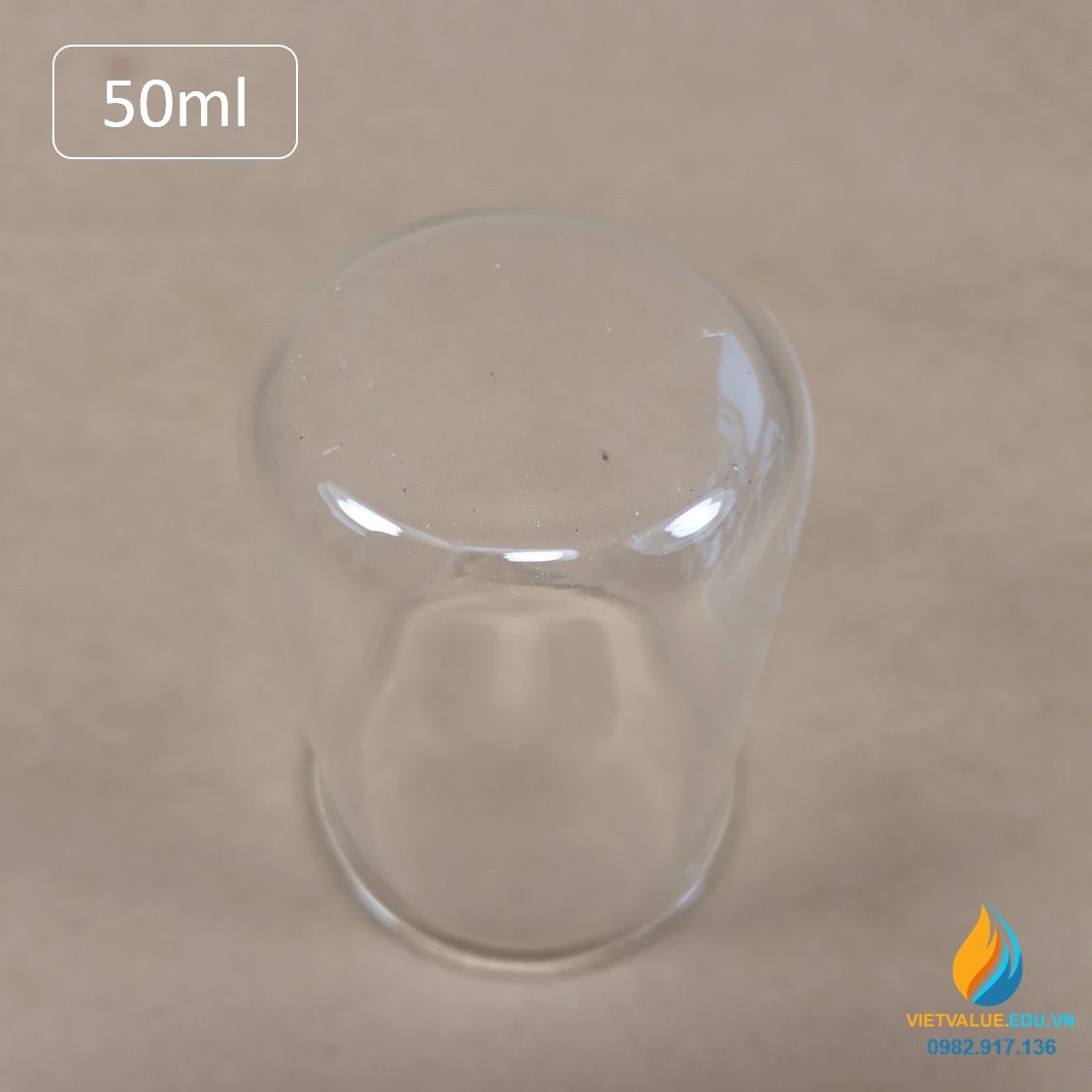 Cốc đong thủy tinh trong suốt, chịu nhiệt, có chia vạch, có mỏ, 50ml