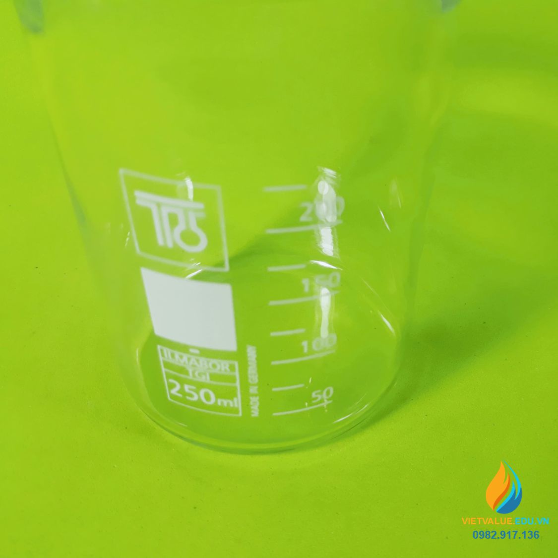 Cốc đong thủy tinh trong suốt, chịu nhiệt, có chia vạch, Duran - Đức, 250ml