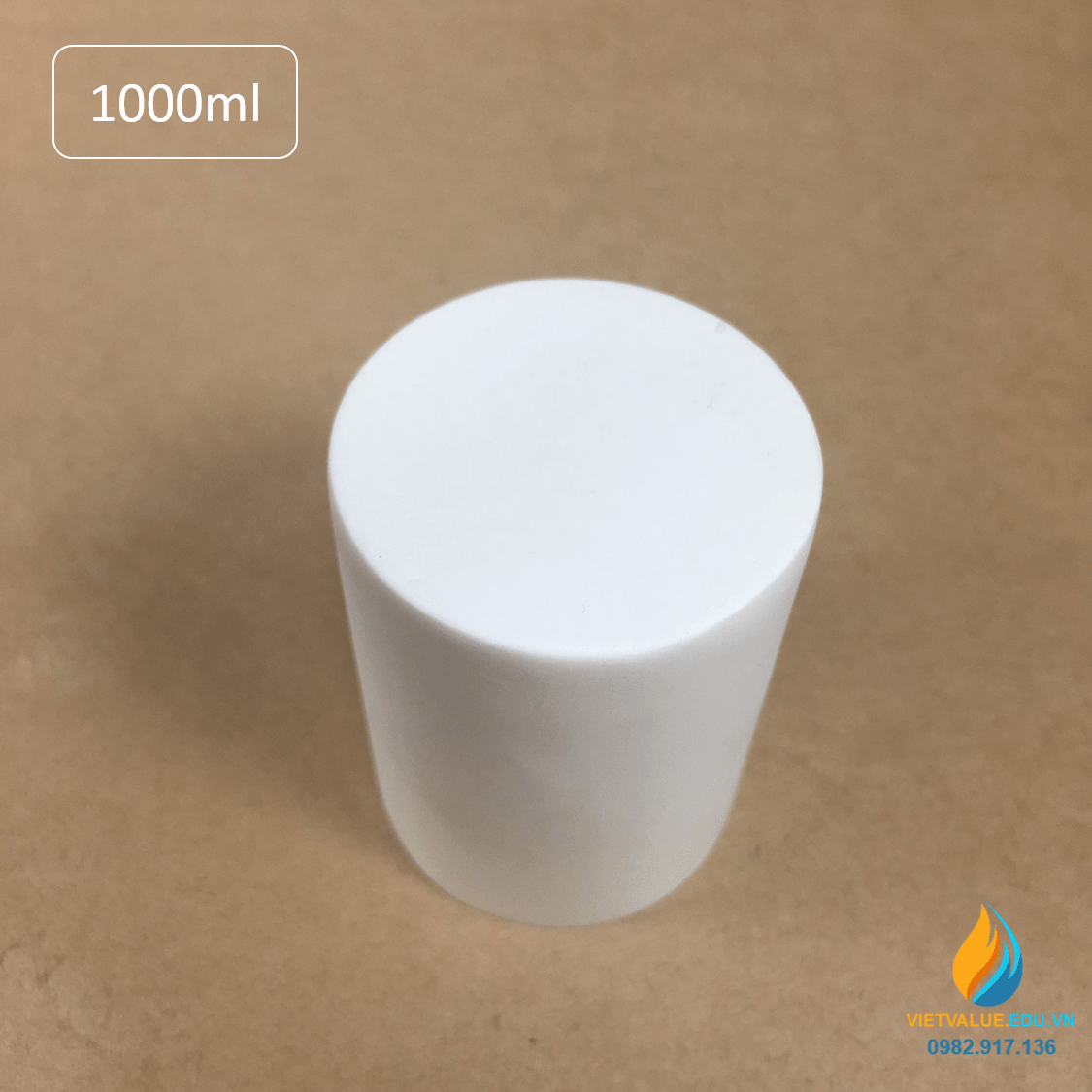 Cốc nhôm oxit Al2O3 tinh khiết hơn 99%, chịu nhiệt độ hơn 1600 độ C nung mẫu 1000ml