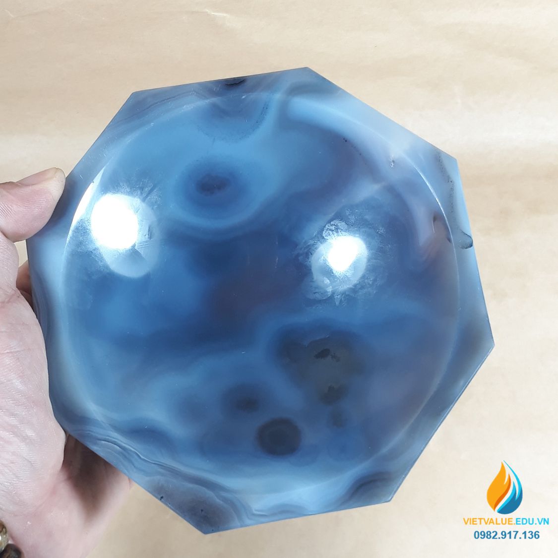 Cối chày mã não, xay nghiền mẫu cực nhỏ, đường kính 3cm