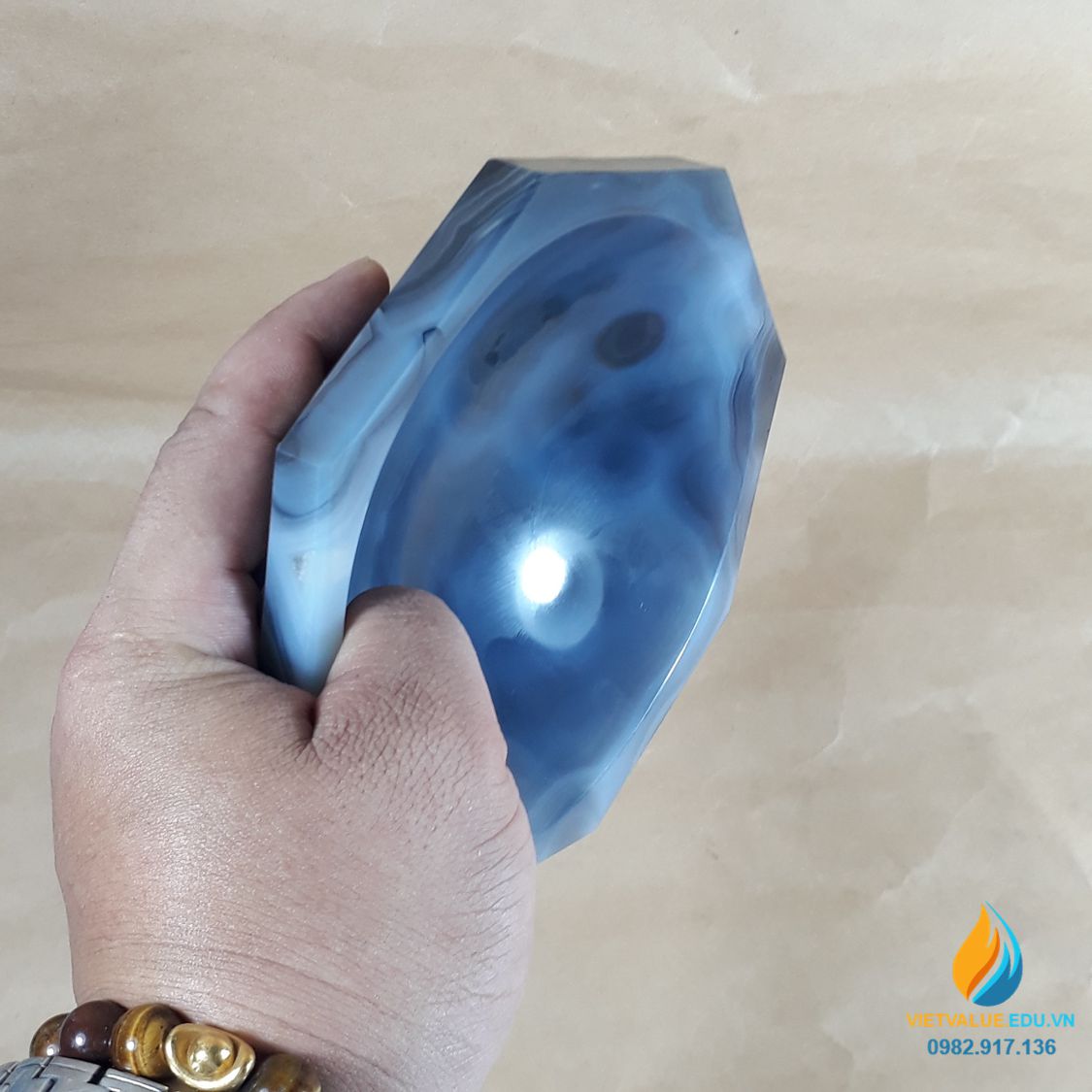 Cối chày mã não, xay nghiền mẫu cực nhỏ, đường kính 5cm