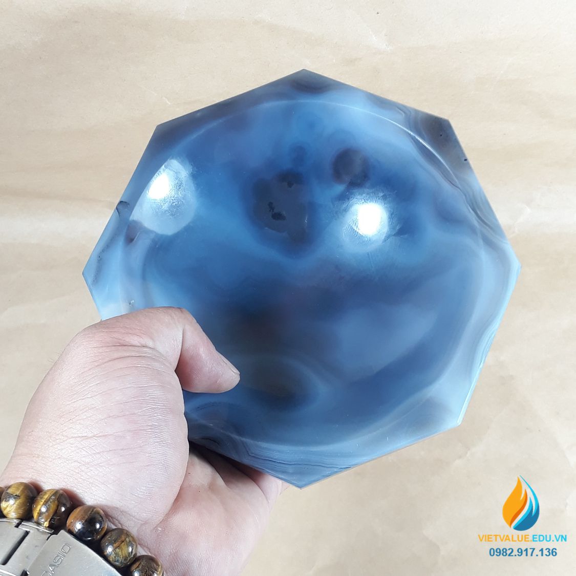 Cối chày mã não, xay nghiền mẫu cực nhỏ, đường kính 8cm