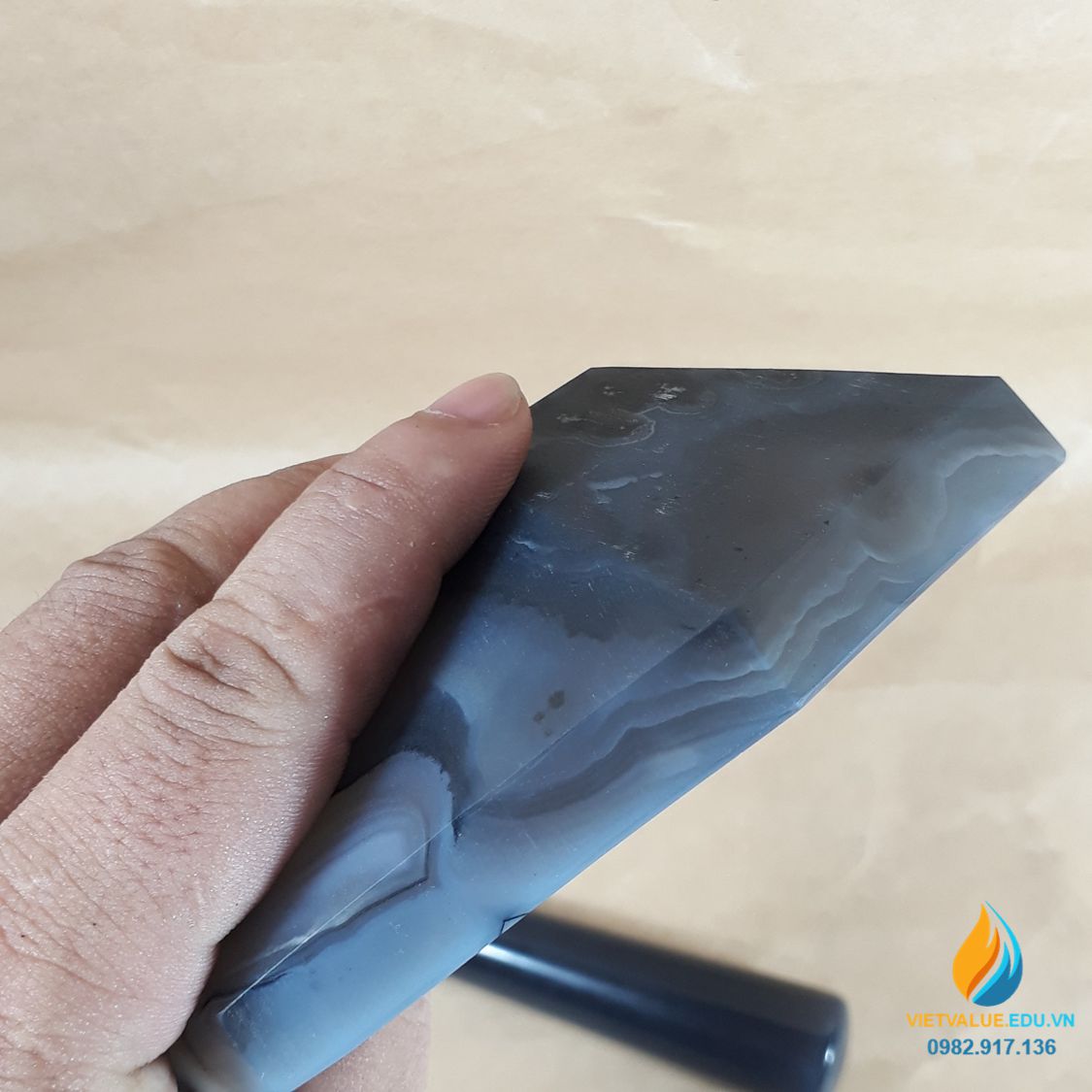 Cối chày mã não, xay nghiền mẫu cực nhỏ, đường kính 14cm