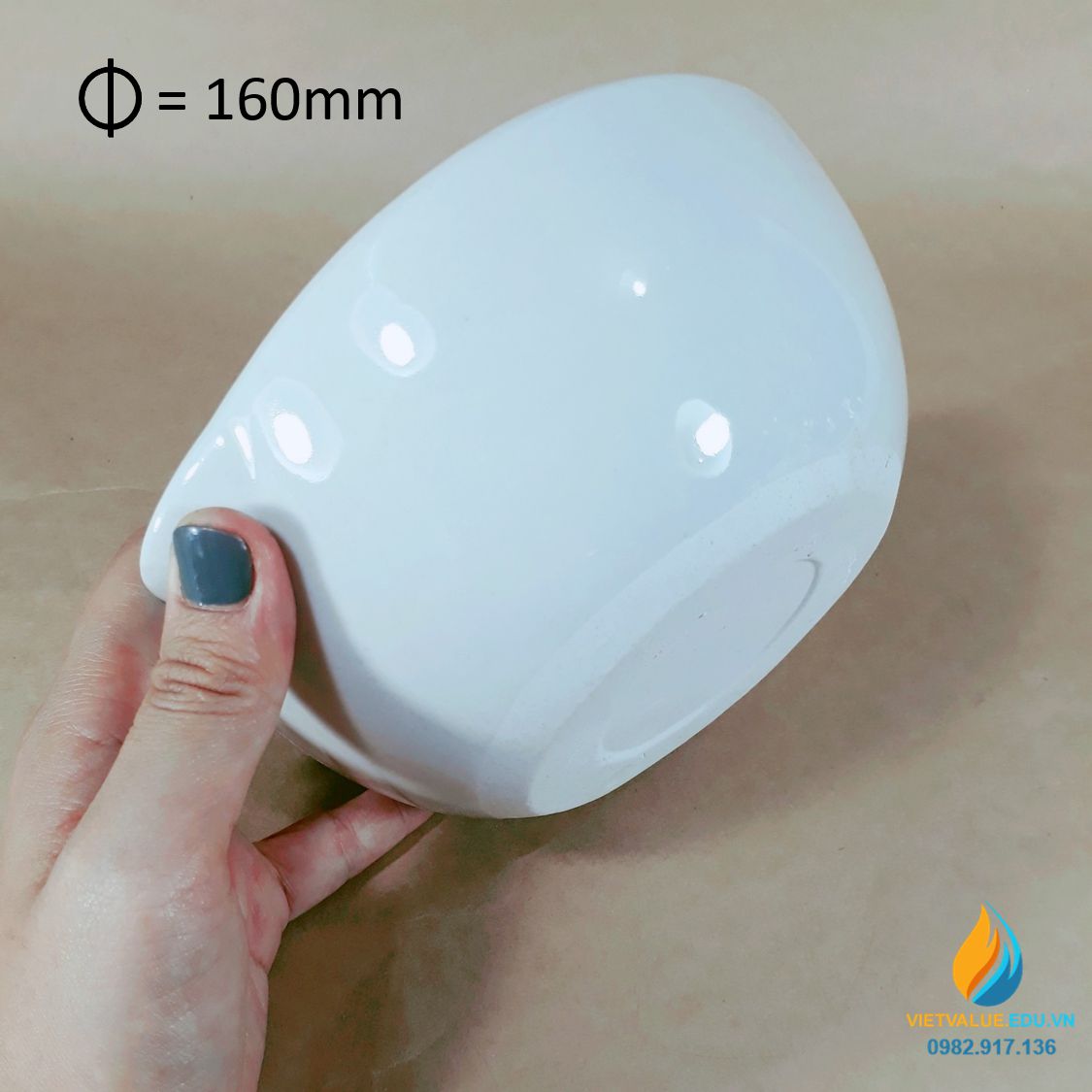 Cối chày sứ nghiền mẫu chất phòng thí nghiệm, đường kính 16cm