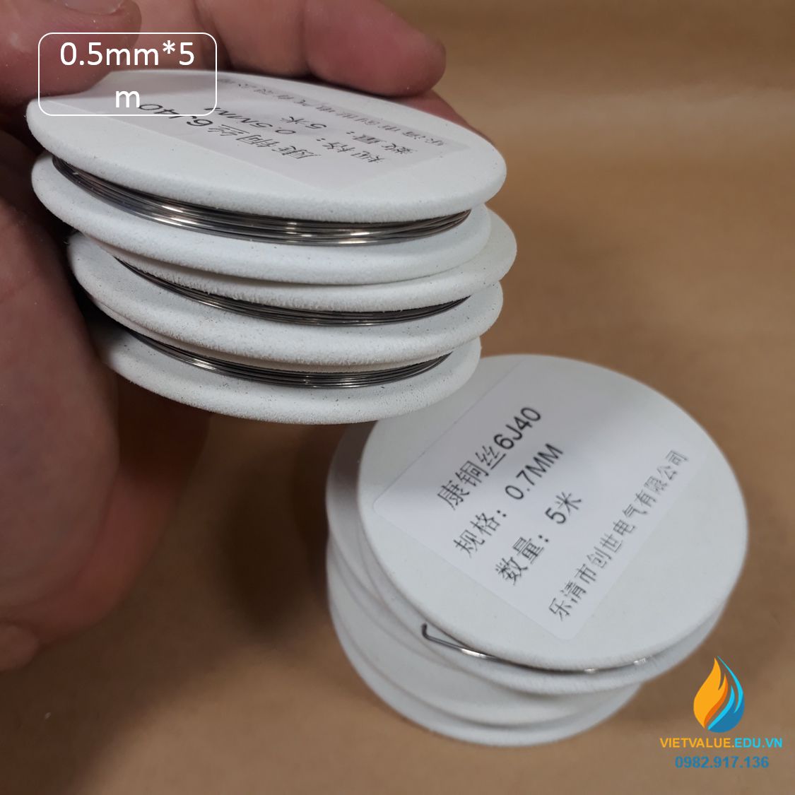 Dây Constantan đường kính sợi 0,5mm, chiều dài 5m, dây constantan phòng thí nghiệm