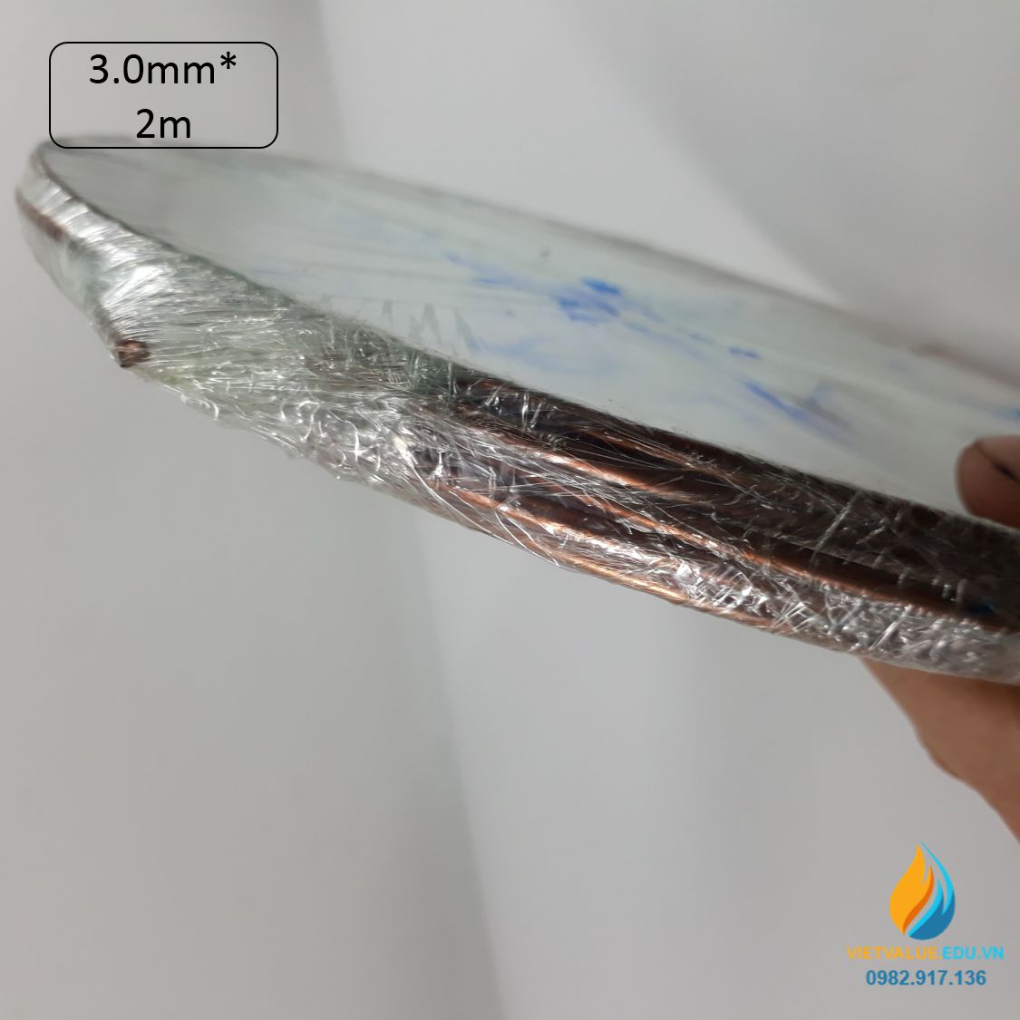 Cuộn dây đồng kích thước dài 2m, đường kính sợi dây đồng 3mm