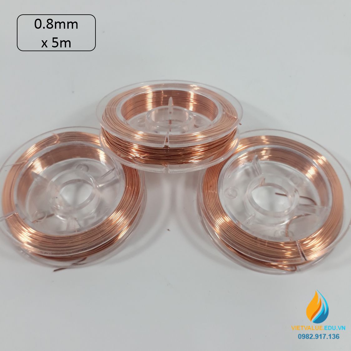 Cuộn dây đồng thực hành vật lý đường kính 0.8mm dài 5 mét