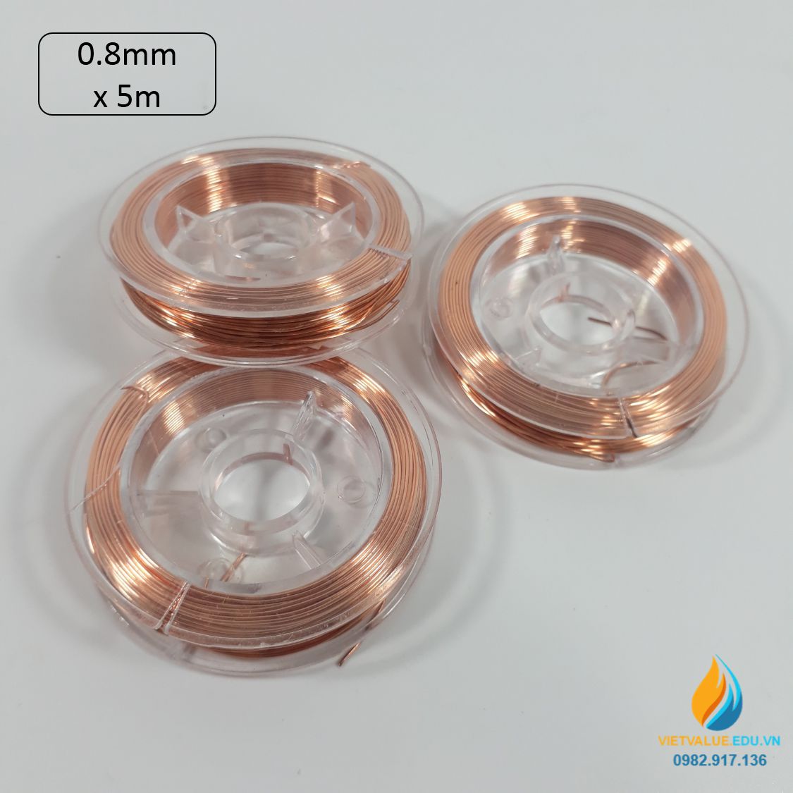Cuộn dây đồng thực hành vật lý đường kính 0.8mm dài 5 mét