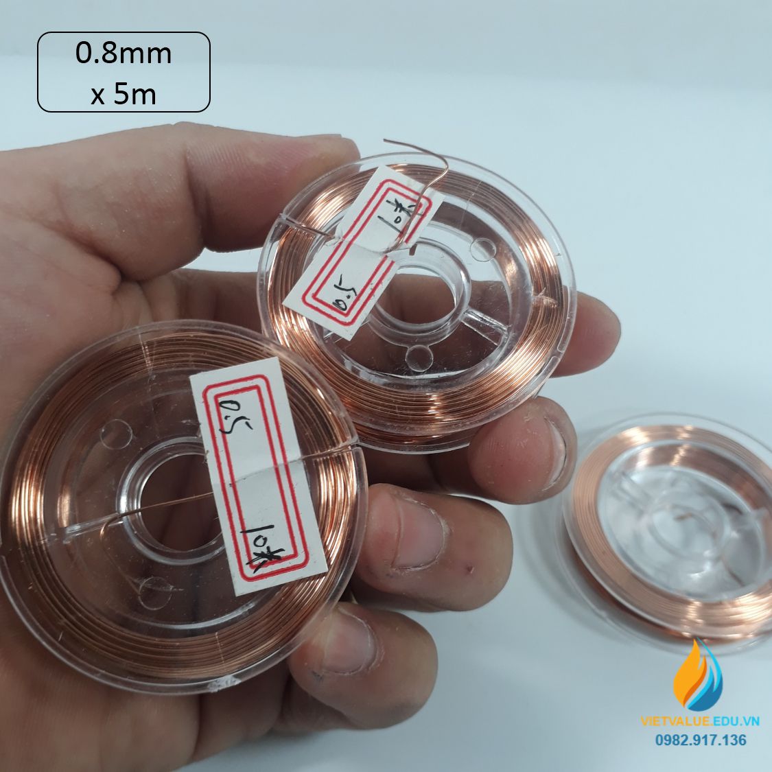 Cuộn dây đồng thực hành vật lý đường kính 0.8mm dài 5 mét