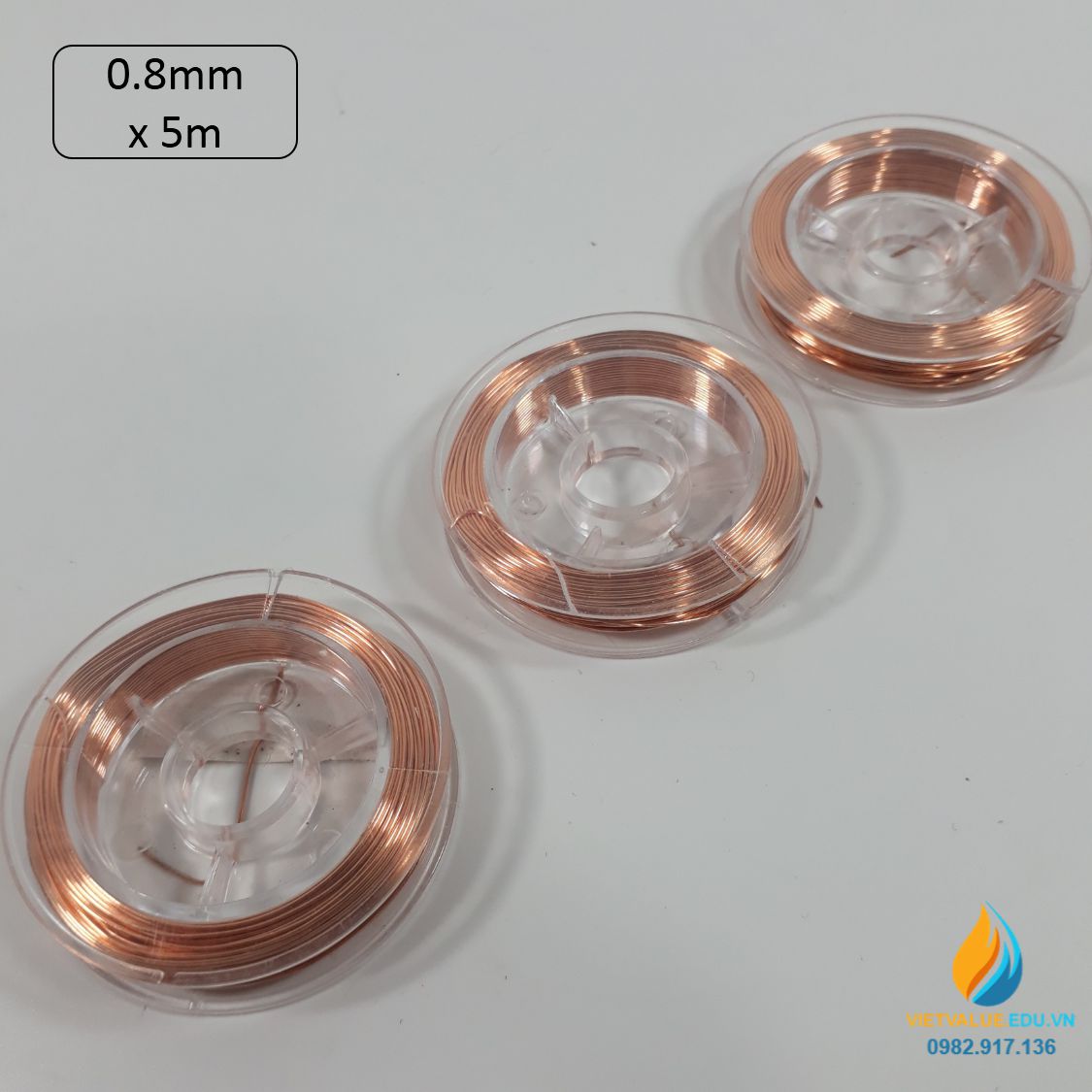Cuộn dây đồng thực hành vật lý đường kính 0.8mm dài 5 mét