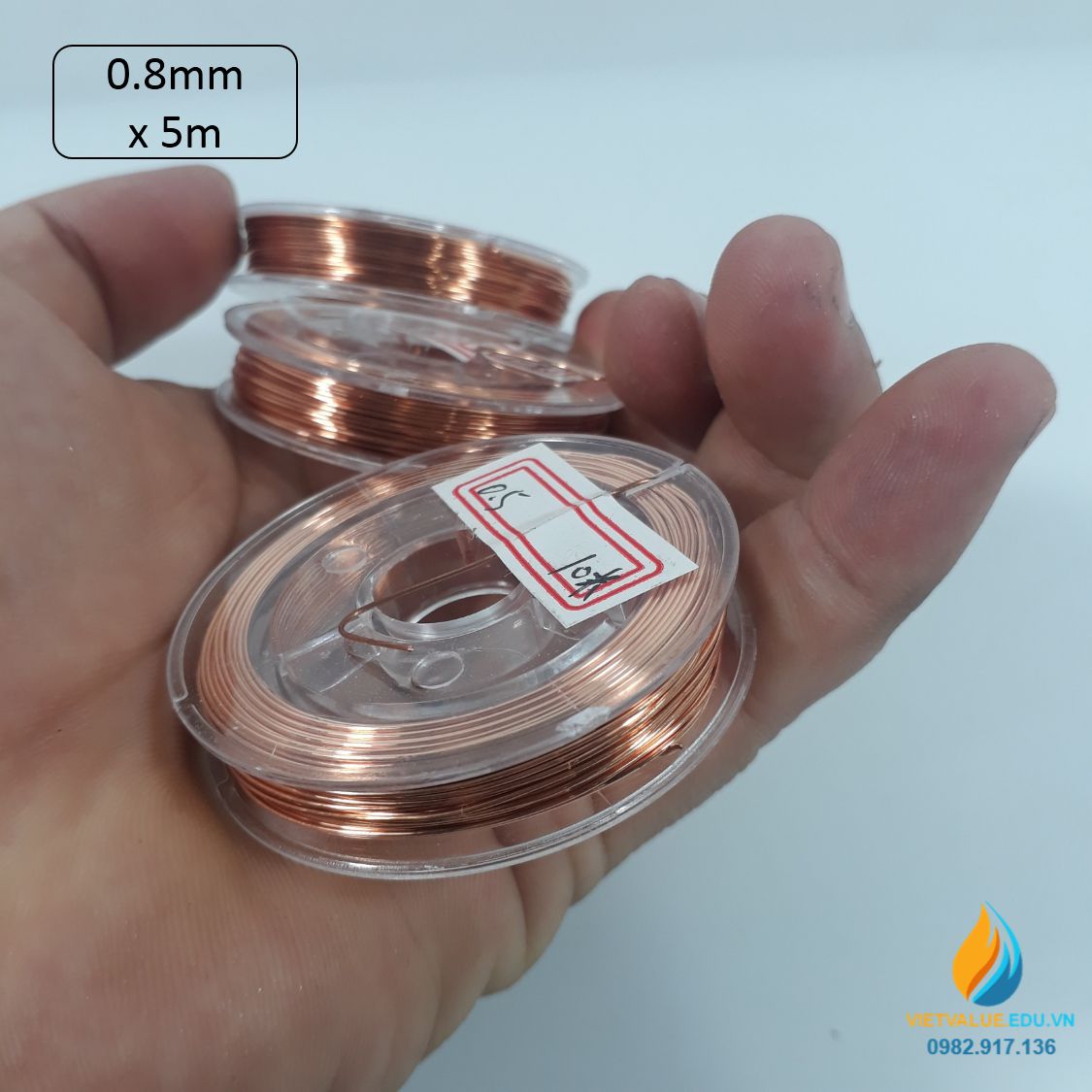 Cuộn dây đồng thực hành vật lý đường kính 0.8mm dài 5 mét