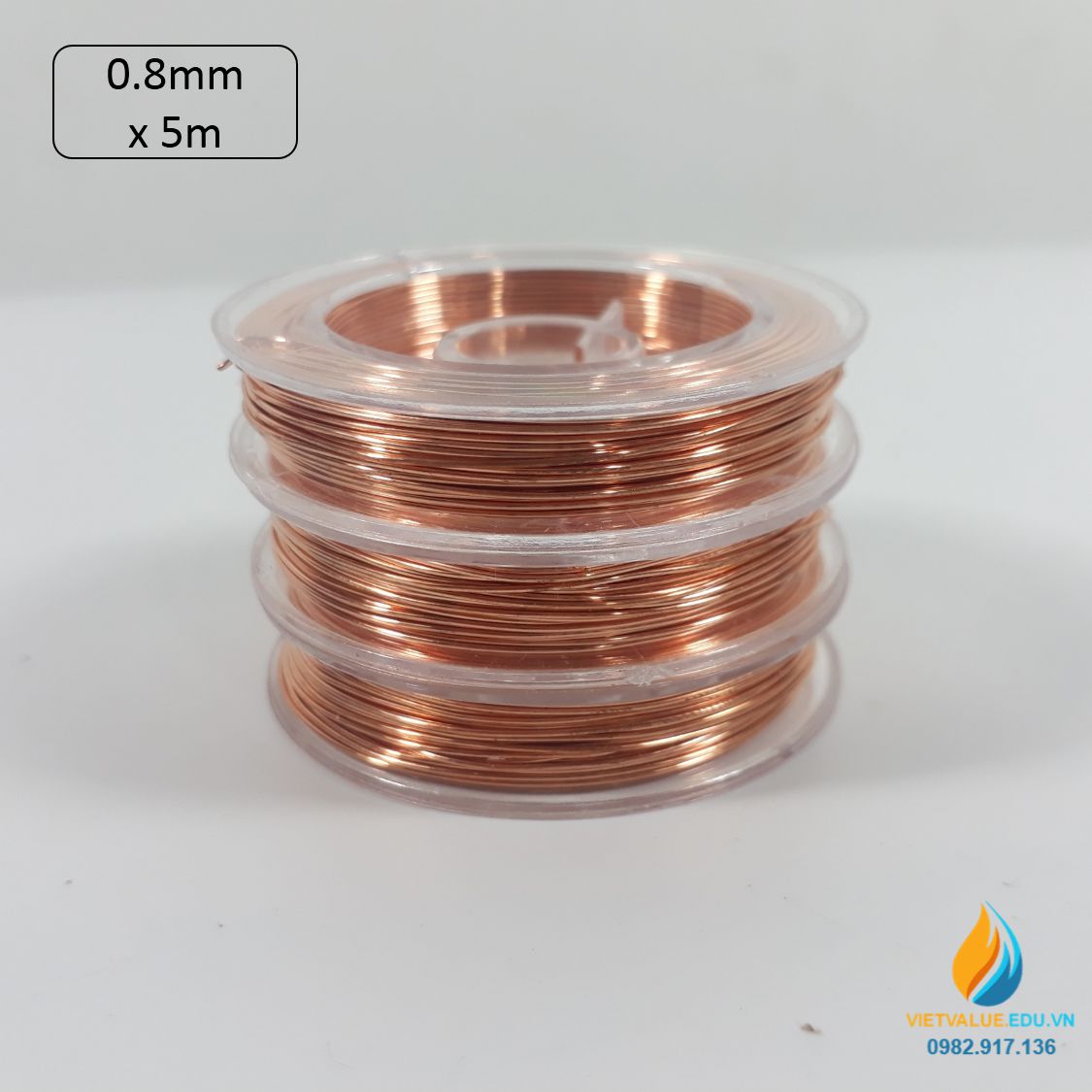 Cuộn dây đồng thực hành vật lý đường kính 0.8mm dài 5 mét