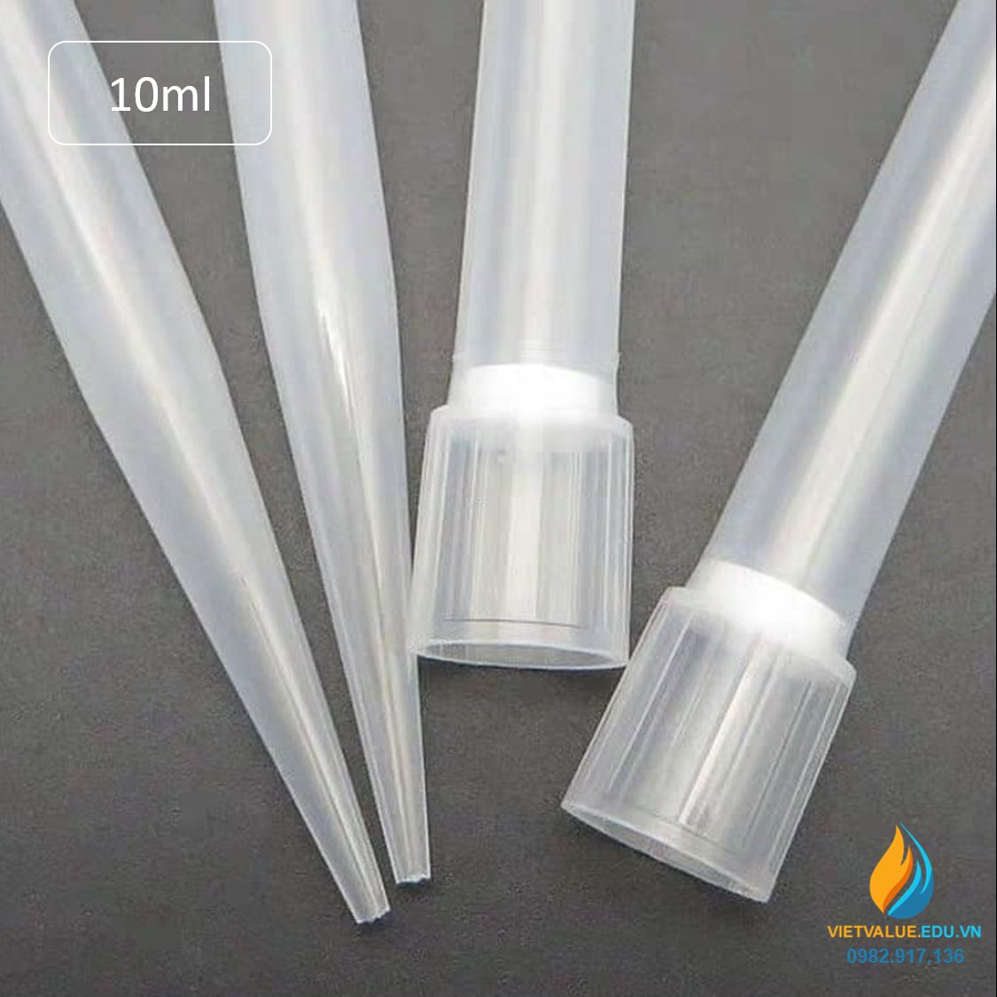 Đầu tip 10ml miệng 15mm dài 160mm, cho micropipet 10ml, túi 100 cái