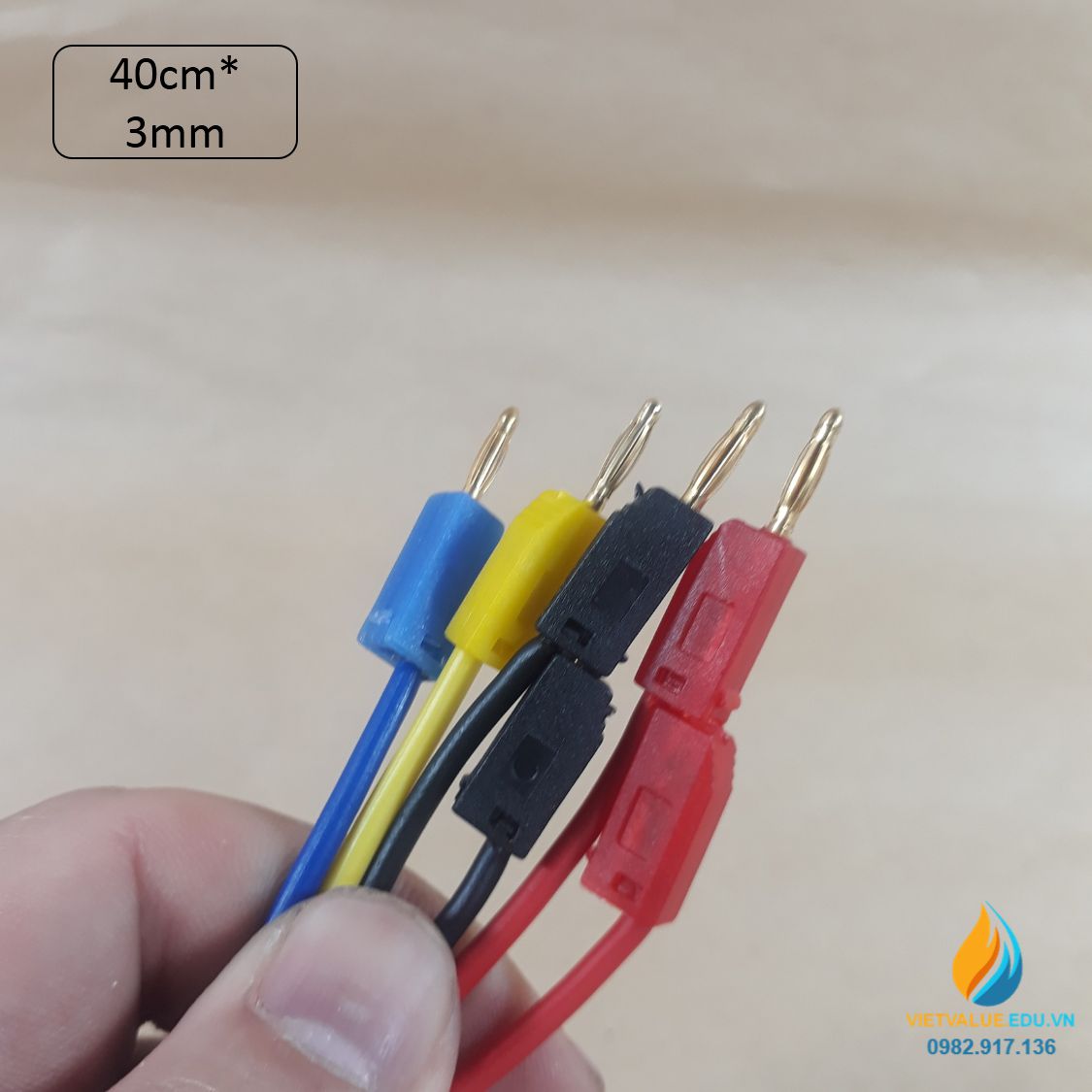 Dây nối 2 đầu bắp chuối nối chồng, chiều dài 40cm, dây nối mạch điện, chịu tải 10A