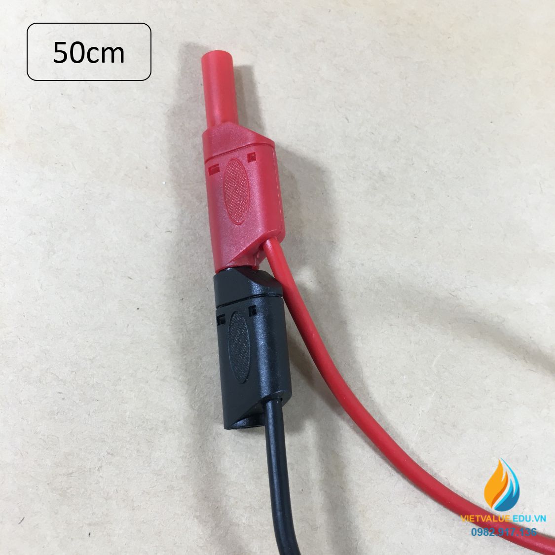 Dây nối đầu bọc nhựa, đầu kẹp cá sấu, chiều dài 50cm, dây nối mạch điện, chịu tải 10A