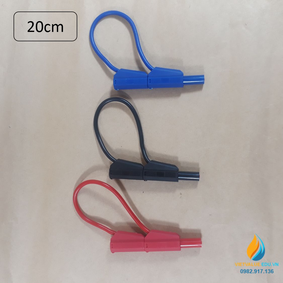 Dây nối 2 đầu chốt nhựa cắm chồng chiều dài dây 20cm, dây nối mạch điện, chịu tải 10A