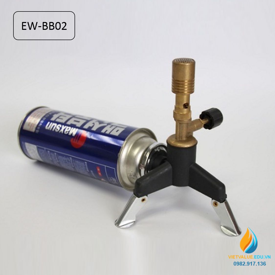 Đèn Bunsen đốt khí gas phòng thí nghiệm, có van nối liên với bình gas, ngọn lửa được điều chỉnh qua van