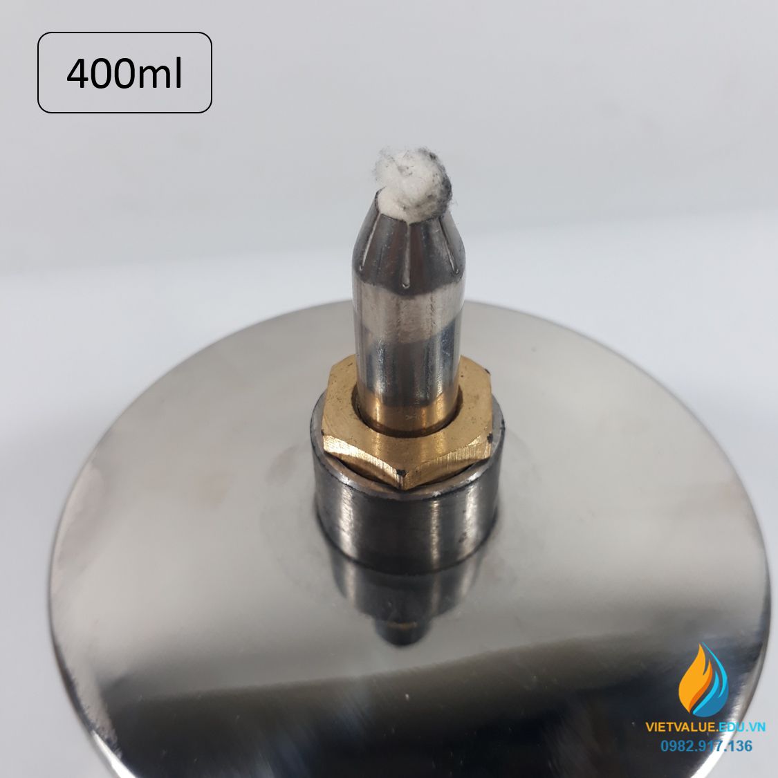 Đèn cồn Inox dung tích 400ml, đèn cồn phòng thí nghiệm, inox 304 không gỉ