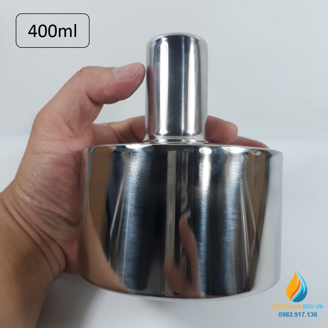 Đèn cồn Inox dung tích 400ml, đèn cồn phòng thí nghiệm, inox 304 không gỉ