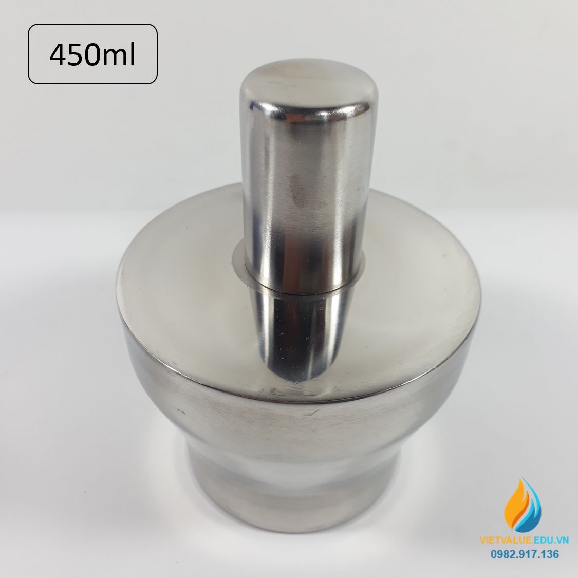 Đèn cồn Inox dung tích 450ml, đèn cồn phòng thí nghiệm, inox 304 không gỉ