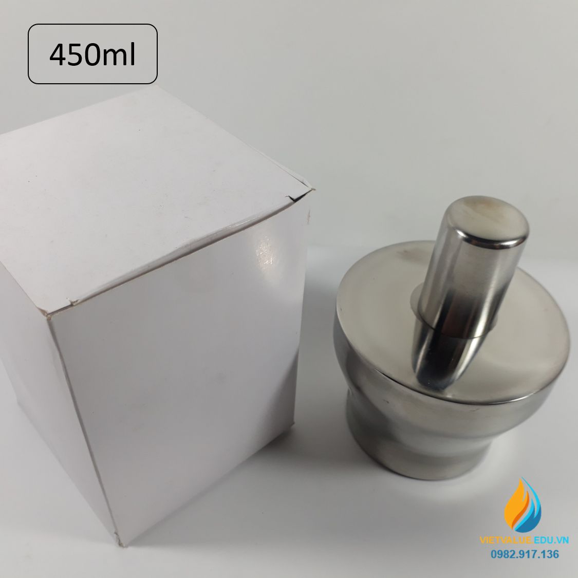 Đèn cồn Inox dung tích 450ml, đèn cồn phòng thí nghiệm, inox 304 không gỉ