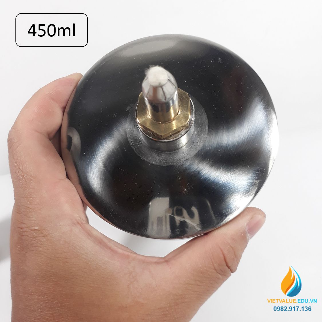 Đèn cồn Inox dung tích 450ml, đèn cồn phòng thí nghiệm, inox 304 không gỉ