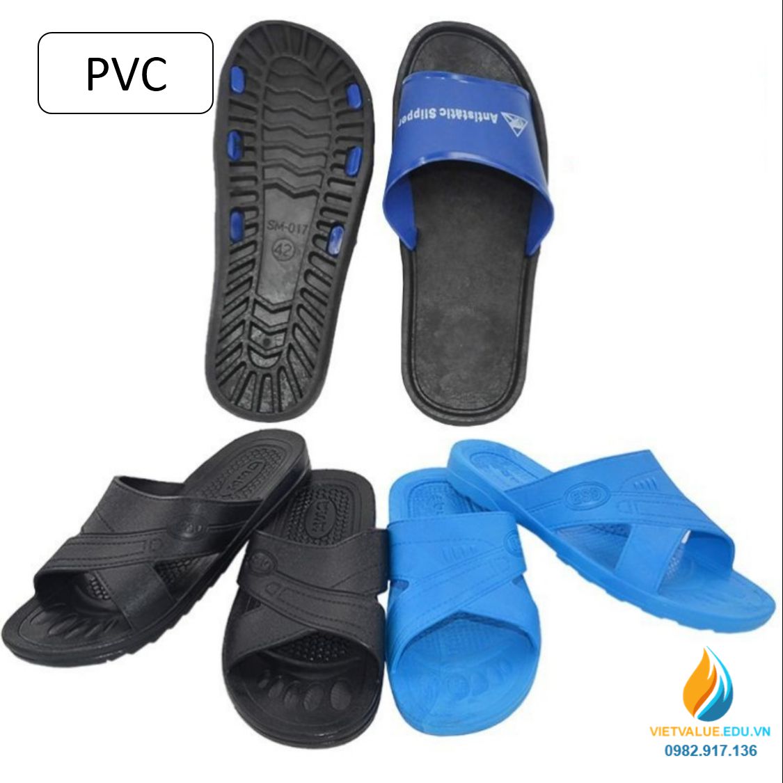 Dép chống tĩnh điện PVC, nhiều size kích thước, dép đi phòng sạch