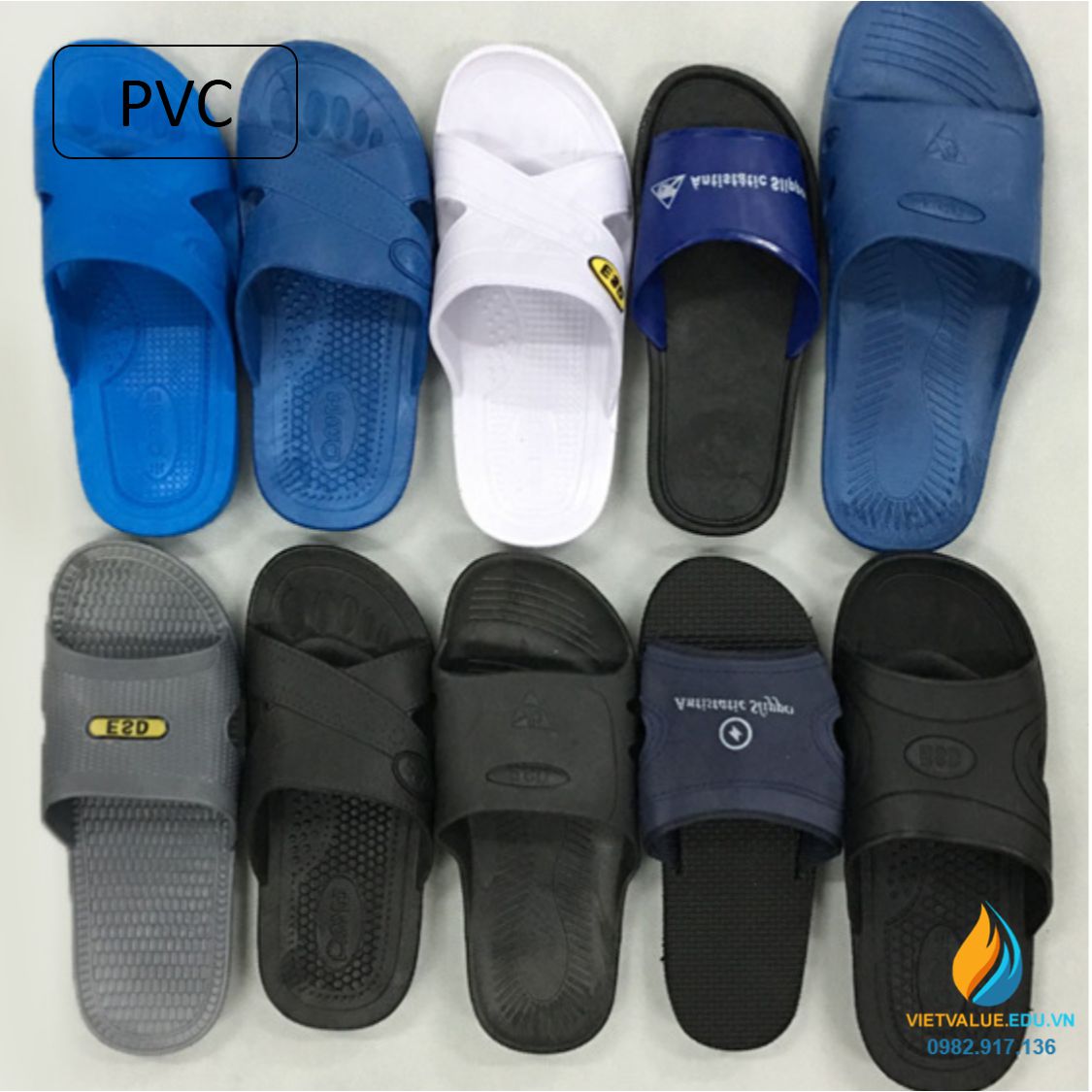 Dép chống tĩnh điện PVC, nhiều size kích thước, dép đi phòng sạch